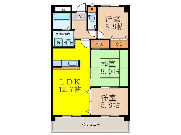 クオリティ五月ヶ丘の物件間取画像